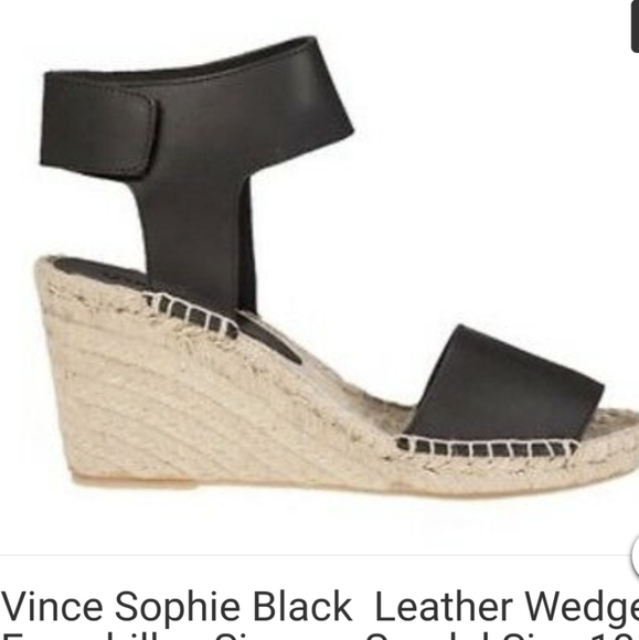 VINCE Sophie black leather wedge espadrille 7 - Picture 2 of 10